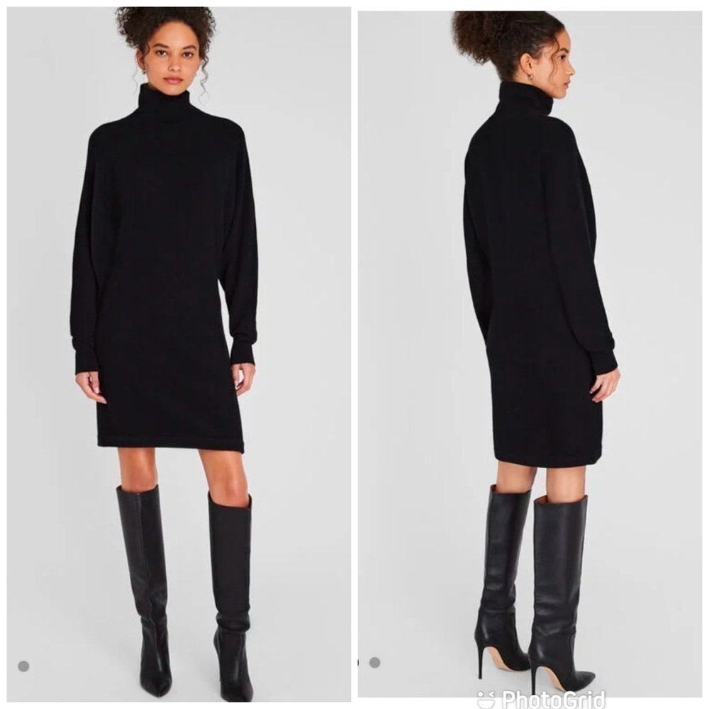 Club Monaco Cashmere Turtleneck Mini Dress in Black New with Tags!